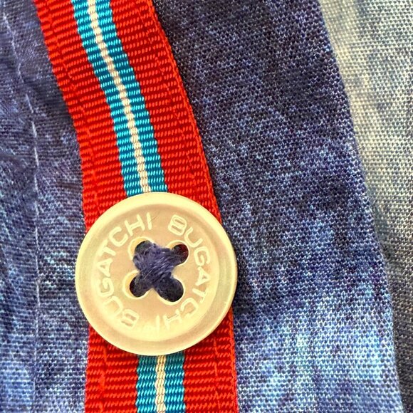 Bugatchi Classic Fit Long Sleeve Shirt Blue & White Geometric Sz XL - Picture 8 of 8